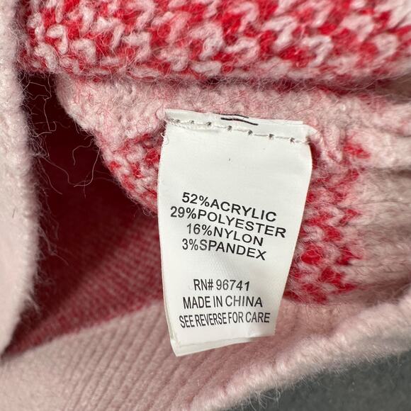 Cloth & Portrait Pink Heart Pullover Sweater Women's X-Large Red Crew Neck Love - Picture 9 of 10